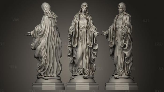 Virgin Mary Statue stl model for CNC